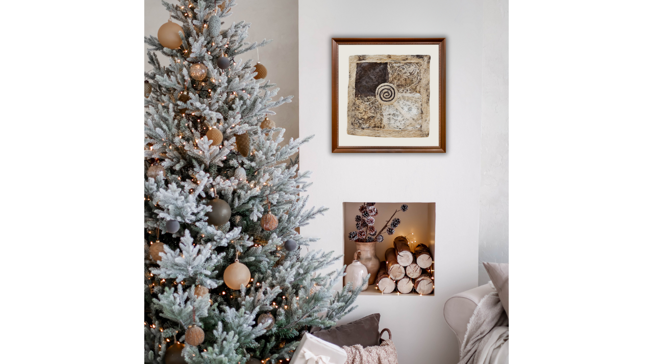 Arte de Pared Pequeño, Papel Amate Hecho a Mano, Estilo Deshebrado.