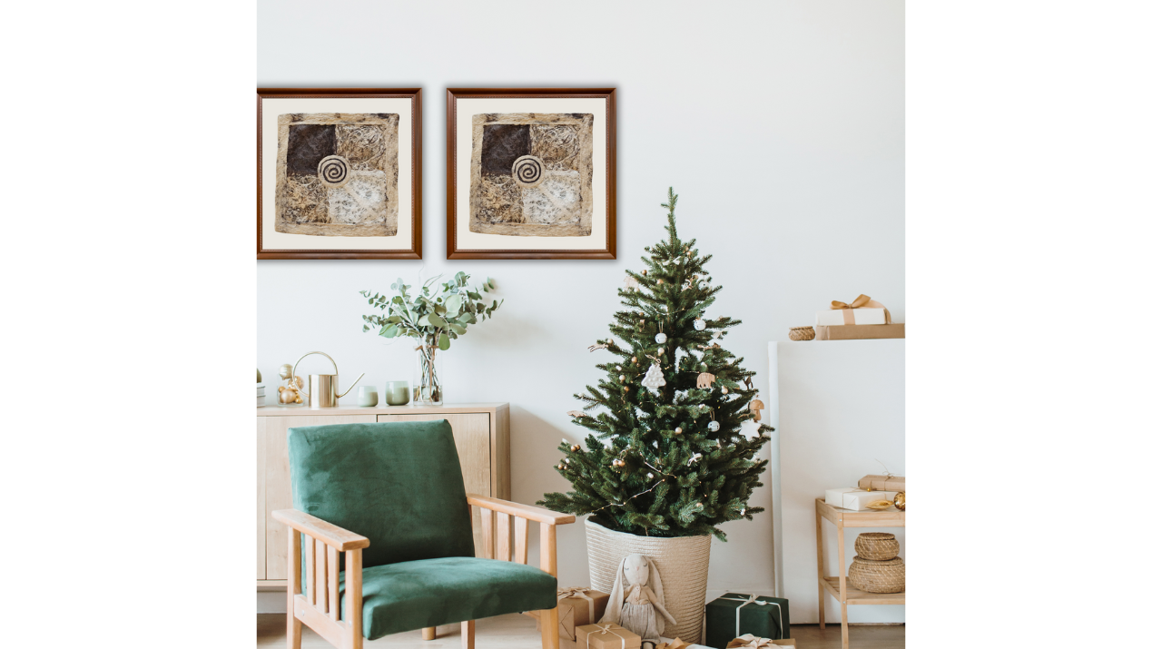 Arte de Pared Pequeño, Papel Amate Hecho a Mano, Estilo Deshebrado.