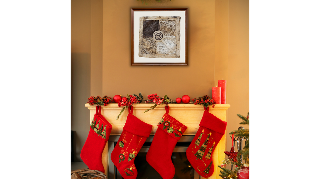 Arte de Pared Pequeño, Papel Amate Hecho a Mano, Estilo Deshebrado.