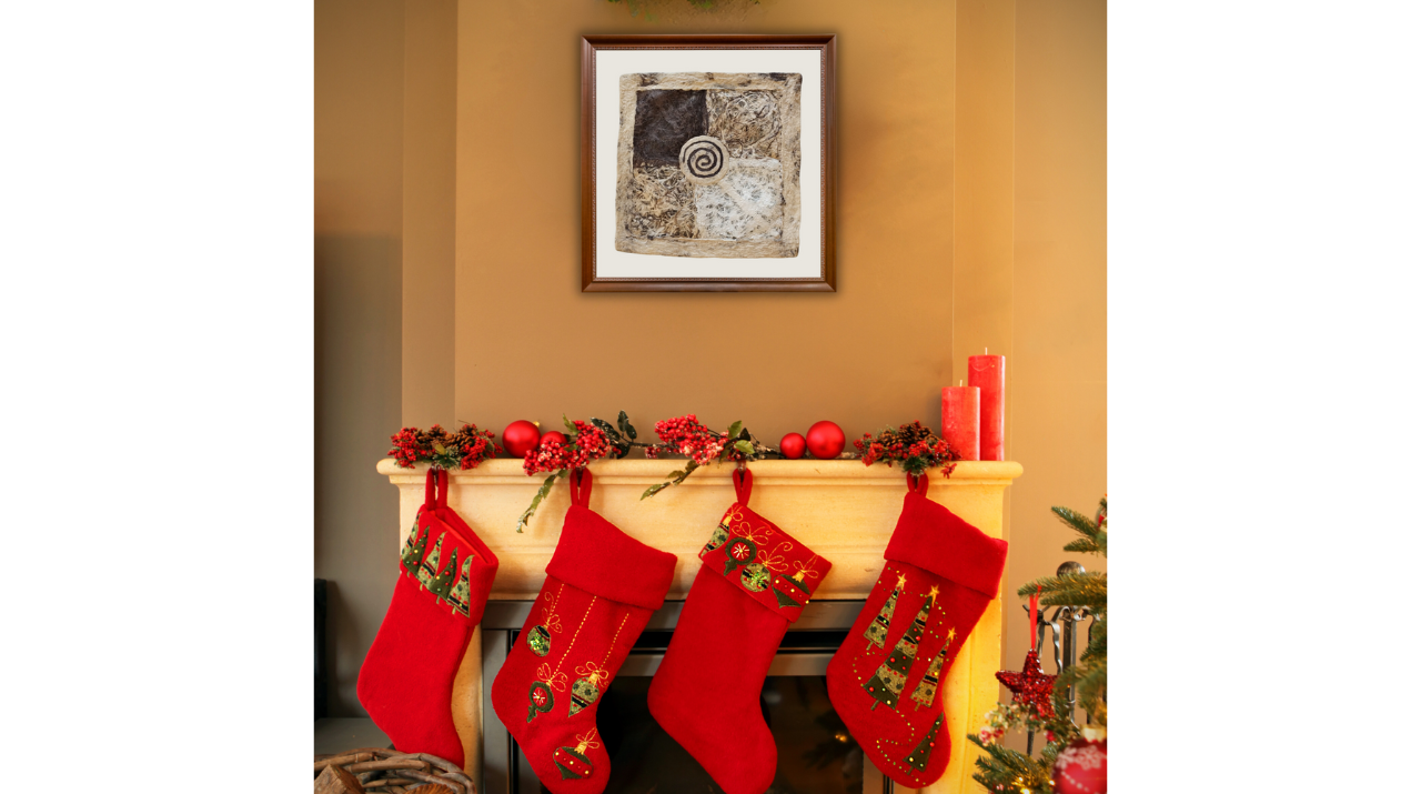 Arte de Pared Pequeño, Papel Amate Hecho a Mano, Estilo Deshebrado.