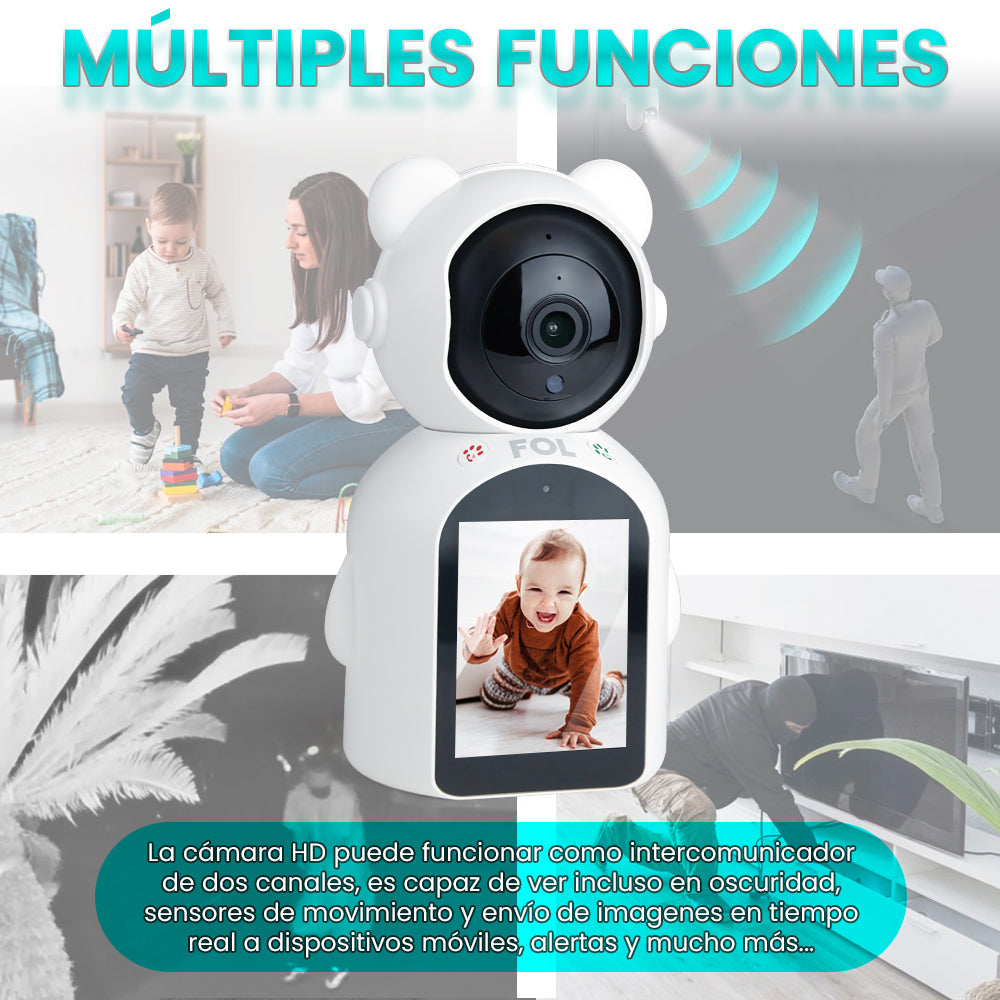 CAMARA DE MONITOREO CON PANTALLA Y AUDIO BIDIRECCIONAL
