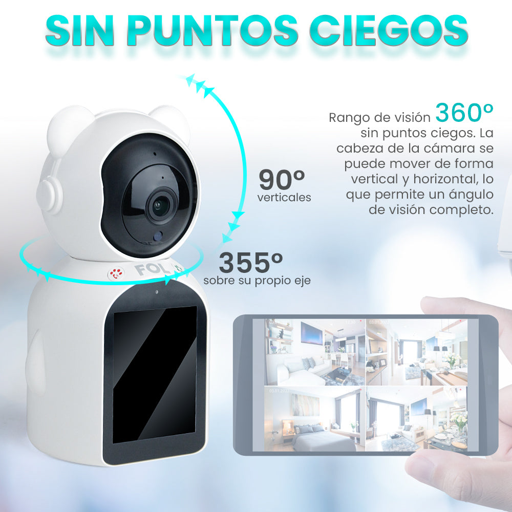 CAMARA DE MONITOREO CON PANTALLA Y AUDIO BIDIRECCIONAL